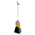 اشتري Delcasa Jumbo Dust Pan And Brush, Dc1966, Long Handle Plastic Made, Mounted Dustpan Design, Broom And Dust Pan Cleaning Set في الامارات