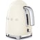 Smeg 50's Style Electric Kettle KLF03CRUK, 3000 W, 1.7 L, Cream, Stainless Steel, Glossy Finish