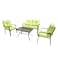MyChoice Odell Wicker 4 Person Coffee Set With Cushions Green