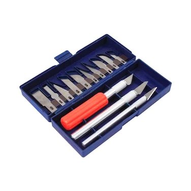 Mega Hobby Knife Set 44332 Silver 16