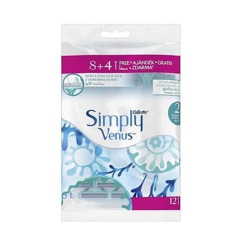 Gillette Simply Venus Blade Disposable Razor for Women - 12 Pieces