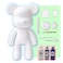 DIY CREATE YOUR OWN UNIQUE ACRYLIC FLUID POURING PAINT BEAR (9 inch - 23 cm) COMPLETE SET, colors: White, Silver, Dark-Purple. Arts and Crafts, Customize Handmade Creative Birthday Gift