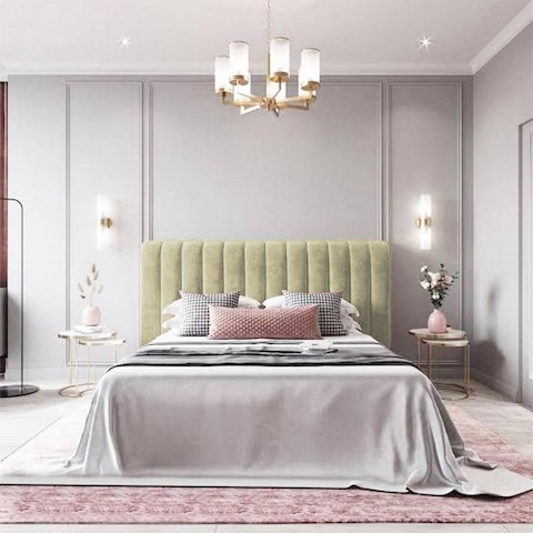 إن هاوس لاتيسو هيكل سرير منجد بالمخمل - نفر - 200×100 سم - سكري