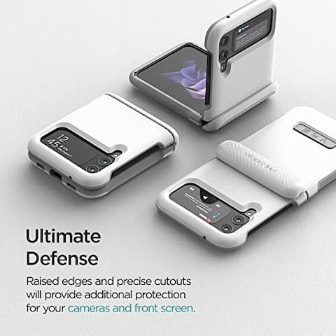 VRS Design Terra Guard Modern [Hinge Protection] designed for Samsung Galaxy Z Flip 3 5G case cover (2021) - White