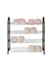 Generic 4-Tier Shoe Rack Black/Silver 58X5X18cm