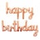 Party Time Rose Gold Cursive Happy  Birthday Foil Balloon Banner