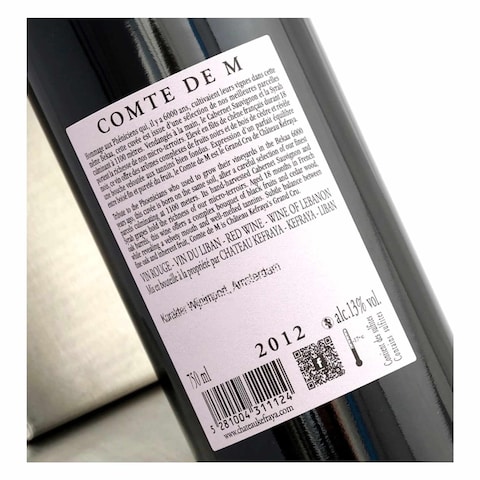 Chateau Kefraya Comte De M 2012 Red Wine 750ml