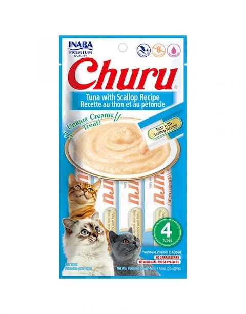 CHURU TUNA WITH SCALLOP 56 g/4 sticks - Pack of 3