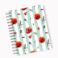 Loud Universe Spiral Notebook Poppy Green Pattern Hard Cover Notebook with Premium High Quality Paper A5 Size
