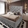 In House Victoria Velvet Bed Frame - Single - 200x100 cm - Gray