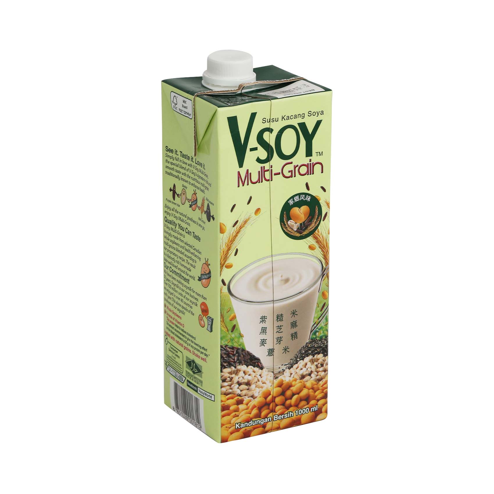 V Soy Multi Grain Soya Bean Milk 1L