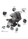Moon Lightweight All Terrain Adjustable Pair Twin Baby Stroller, Light Grey Melange