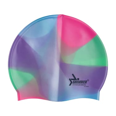 Swimmer Silicone Swimming Cap - Multicolor