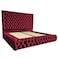 In House Valencia Velvet Bed Frame - Single - 200x100 cm - Burgundy