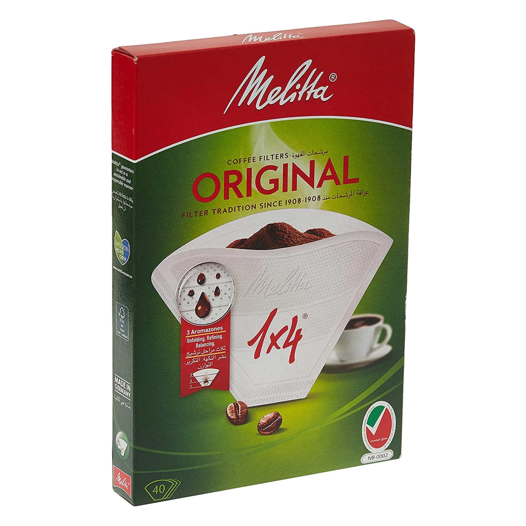 Melitta Original White Filter Paper Coffee 40 Pieces