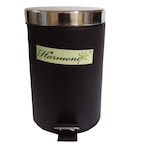 Buy Harmony Stainless Steel Pedal Bin Black 12L in UAE