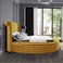 In House Lotus Velvet Bed Frame - Queen - 200x160 cm - Gold