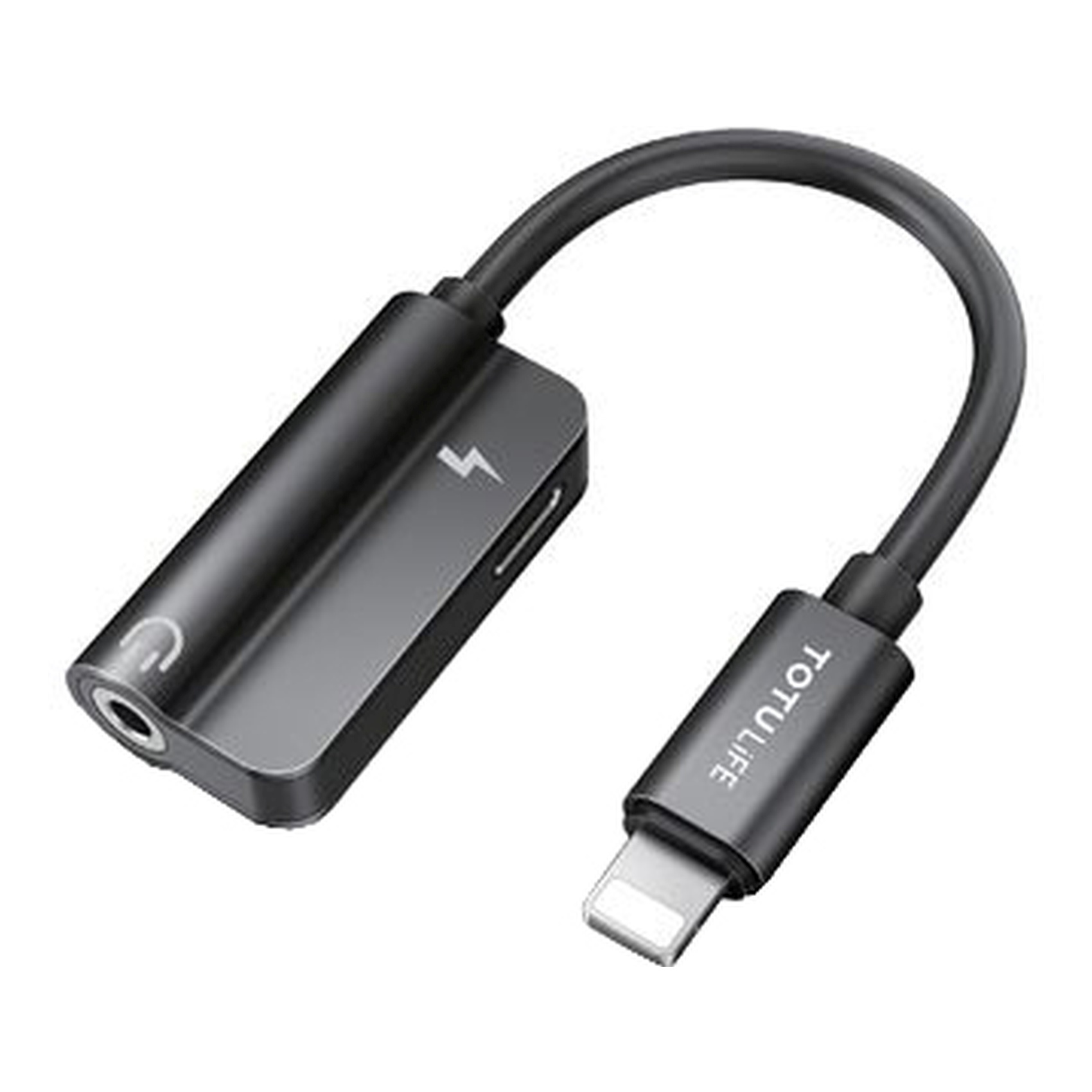 TotuLife Pure Series Wired Lightning To Lightning With 3.5mm OTG Adapter Black