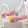 ZALCOON  Rubber Gloves for Kitchen Dishwashing Gloves, Reusable Waterproof Household Long Kitchen Cleaning Washing PVC Gloves for Cleaning Dish Gloves Durable & Waterproof & Latex Free