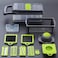 Generic Kitchen Multi 14 In 1 Manual Mandoline Fruit Vegetable Cutter Onion Dicer Veggie Slicer Vegetable Chopper (Grey - Green)