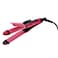 Szsyr-Mini Lcd Hair Curling Tong 2 In Straightener And Curler Iron Ceramic Wave Salon Maker - Red