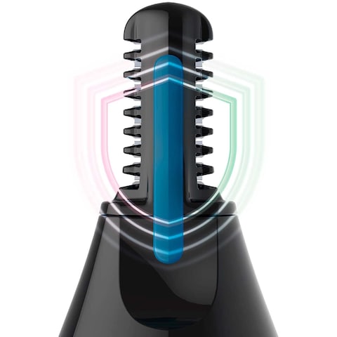 PHILIPS Nose Hair Trimmer Series 3000 Nose, Ear and Eyebrow Trimmer Showerproof with Protective Guard System Battery Operated NT3650/16, Grey