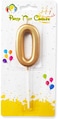 Party Time Gold Number 0 Birthday Candle Kids Adult Birthday Cake Decoration - Number Candle For Anniversary, Valentines Birthday Candle Cake Topper