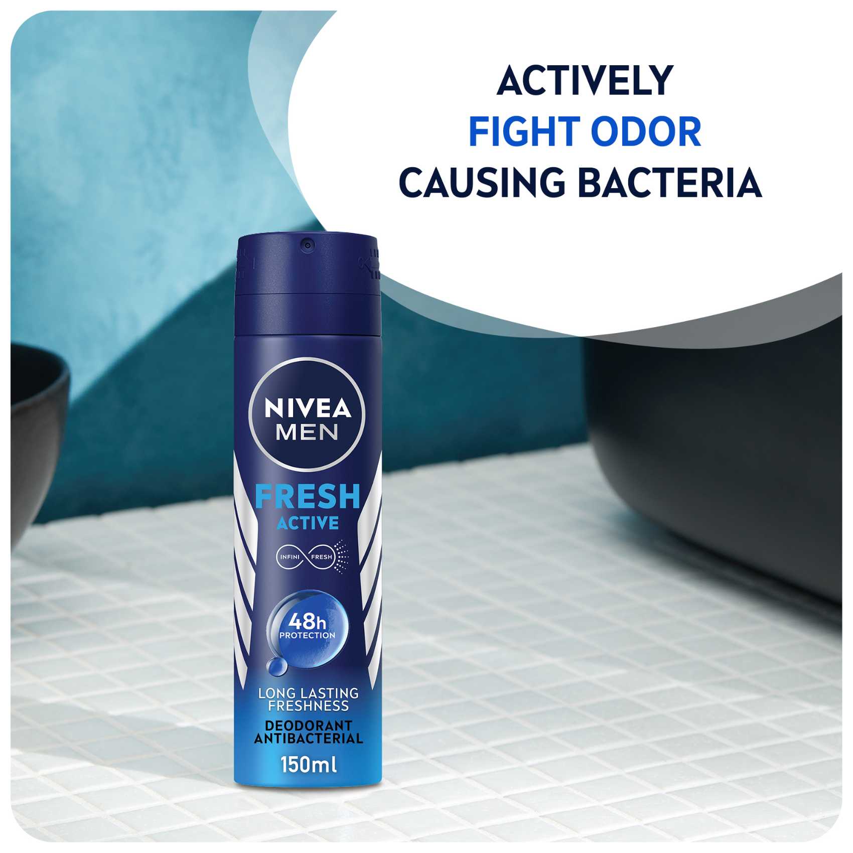 NIVEA MEN Antiperspirant Spray for Men Fresh Active Fresh Scent 150ml