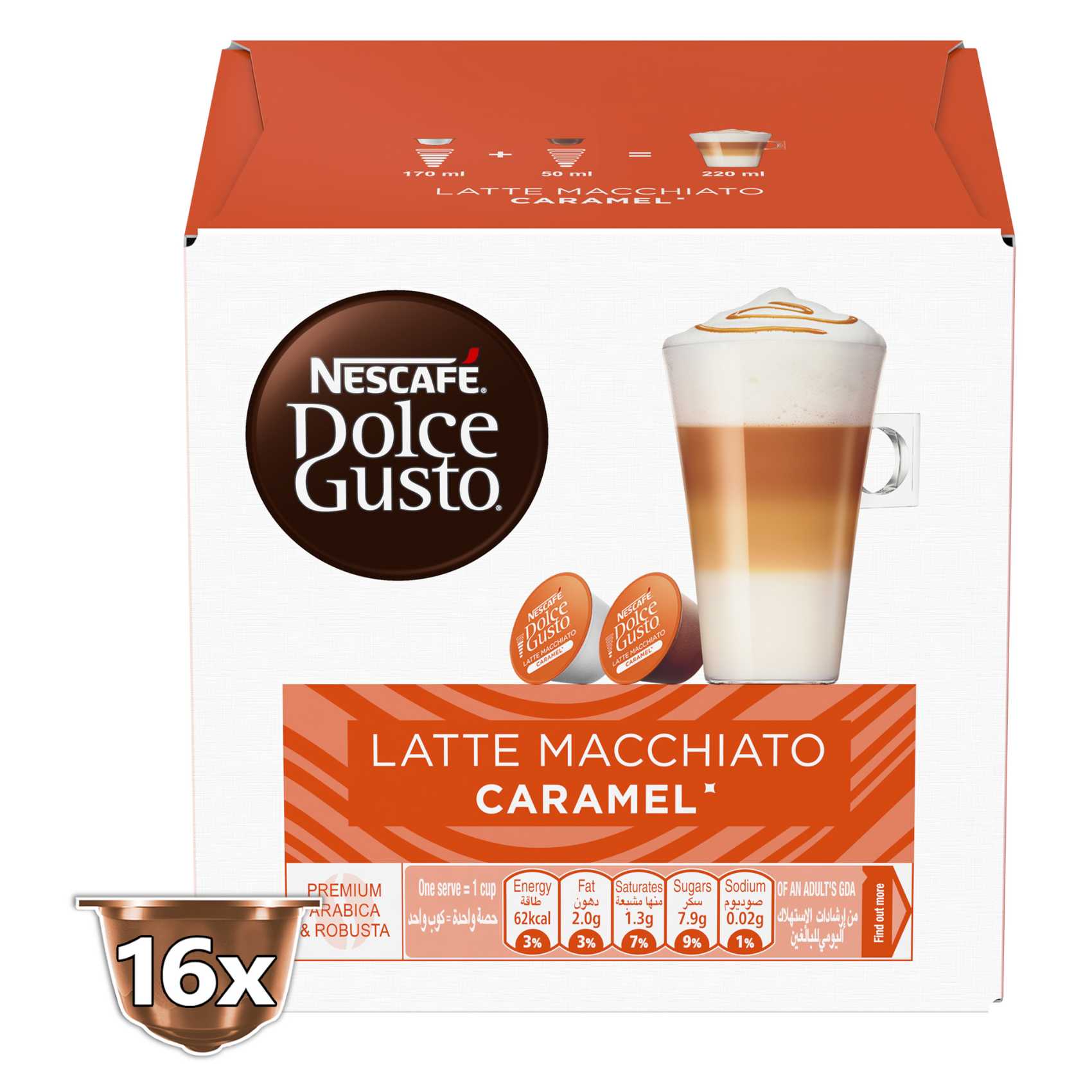 Nescafe Dolce Gusto Latte Macchiato Caramel Coffee 16 Capsules Online Carrefour UAE