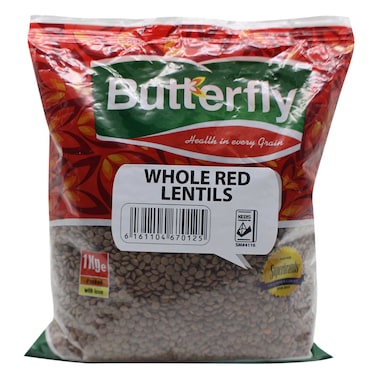 Butterfly Whole Red Lentils 1Kg