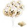 GrandShop 50670 Balloons with Golden Colored Pre-Filled Confetti and Pink Colored Happy Birthday Banner Combo