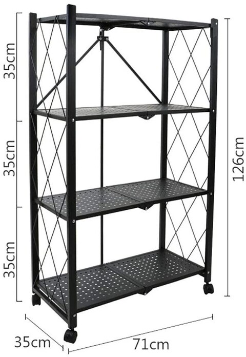 4-Tire Kitchen Microwave Racks Shelving Storage Unit Foldable Bread Racks, Storage Racks, Trolleys, Metal Organizer Wire Rack for Home Kitchen