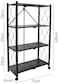 4-Tire Kitchen Microwave Racks Shelving Storage Unit Foldable Bread Racks, Storage Racks, Trolleys, Metal Organizer Wire Rack for Home Kitchen
