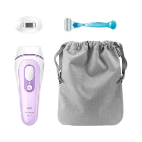 Braun - Silk-expert Pro 3 IPL Hair Removal + Gillette Venus Razor - White Purple - PL3111