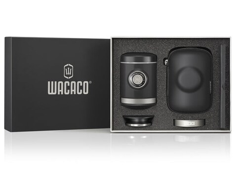 Wacaco PICOPRESSO - World&#39;s Most Compact Double Espresso Coffee Maker, Pro-level  Handheld Espresso Machine, Ultra Portable &amp; Lightweight, Holds 18g of coffee grinds 80ml water - Black