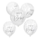 Ginger Ray Hey Baby Balloons with Confetti Filled 5-Pieces- White