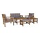 MyChoice Wooden Coffee Table and Chair with Cushion 4 Person 6 PCS