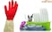 ZALCOON Household Rubber Gloves - Latex Free Kitchen Cleaning Gloves Household Non-Slip Grip Waterproof Dish Washing Gloves Medium