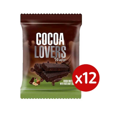 Cocoa Lovers Wafer With Hazelnut Cream - 8 Pieces - 12 Count