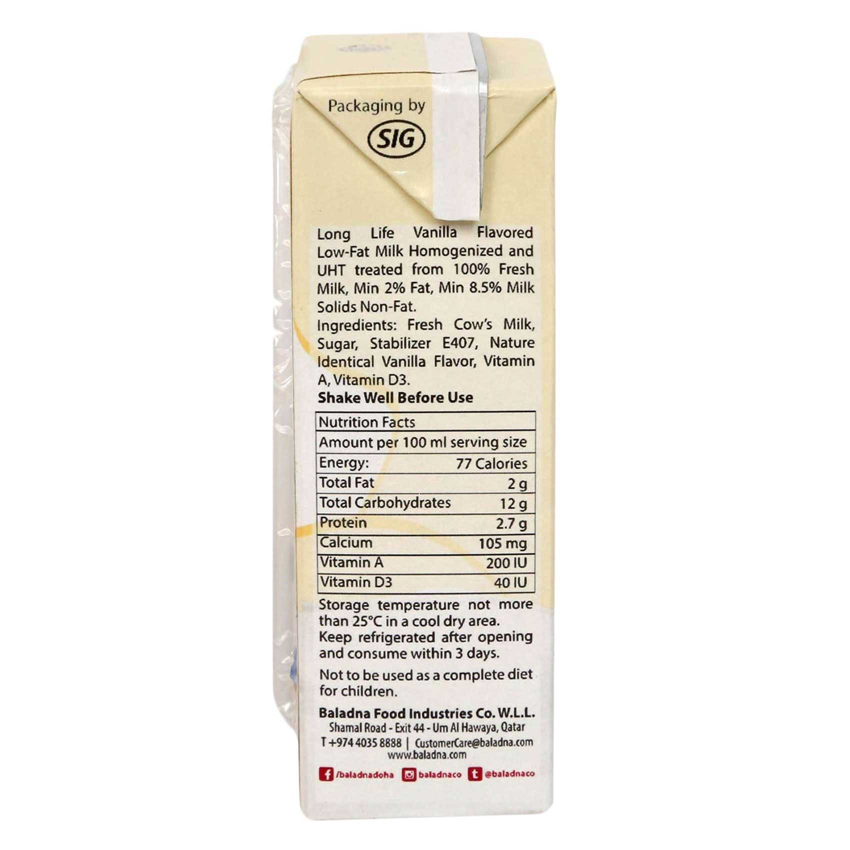 Baladna Milk Drink Long Life Vanilla 250 Ml product thumbnail 5