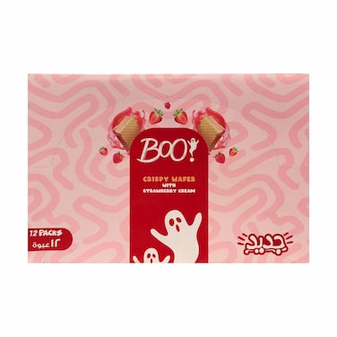 بو ويفر كريسبي بكريمة الفراولة - 12 قطعة