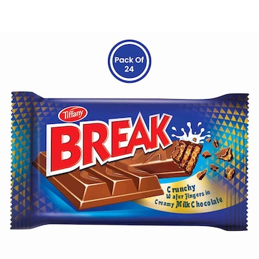 Tiffany Break Milk Chocolate Wafer 23.5GR x Pack of 24