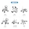 Generic-Dalmatian-Black and White-English Version Robot dog Dimei 9007A dog intelligent induction toy puzzle early education parent-child interaction electronic pet children new Dalmatian-Black and Wh