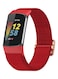 Fitme حزام من النايلون لـ Fitbit Charge 5 أحمر