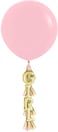 Creative Converting Baby Shower Decor Girl Latex Balloon with Tassel- 36-Inch Size- Pink