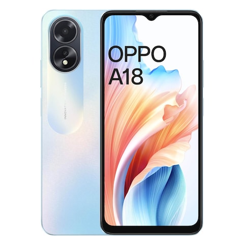 Oppo A18 4GB RAM 128GB ROM 4G Dual SIM Smartphone 6.56 Inch Glowing Blue
