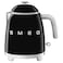 Smeg 50's Style Mini Electric Kettle KLF05BLUK, 1400 W, 0.8 L, Black, Stainless Steel, Glossy Finish