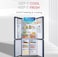 Nobel 445 L Gross / 433 L Net, French Four Door Bottom Freezer Refrigerator, No Frost, Inverter, Tropical Cooling, Digital Display, R600a, 4 Star Esma, NR640 Blue