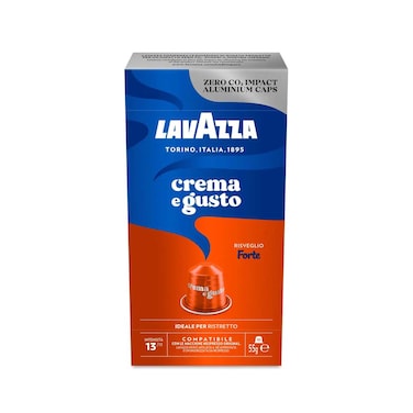 لافازا قهوة إسبريسو كريمية بمذاق قوي، كبسولات ألومنيوم 10 قطع 55 غرام