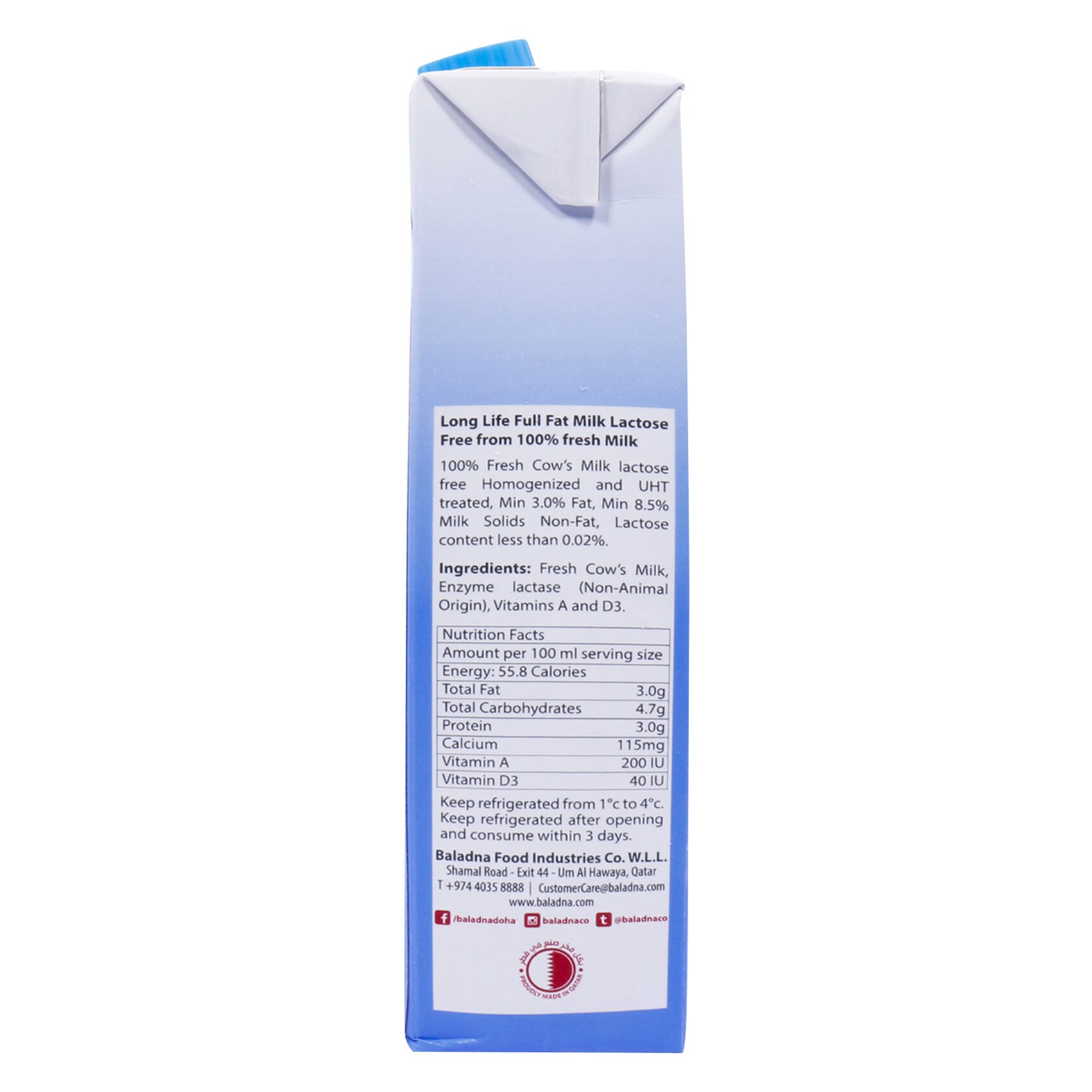 Baladna Milk Lactose Free 1 Liter product thumbnail 2